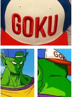 GOKU Embroidered Tricolor Baseball Cap - Red White Blue